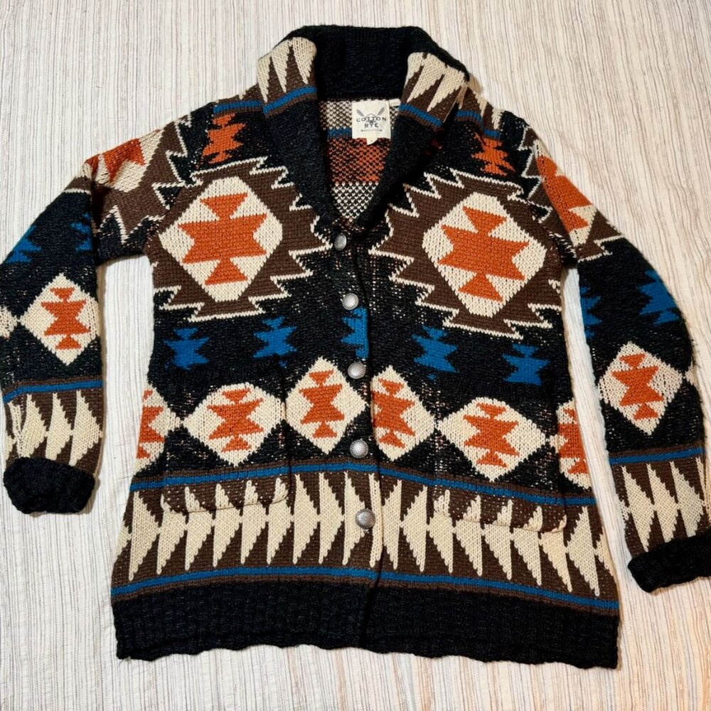 Cotton & Rye Outfitters Cardigan Sweater Southwest, Size Small